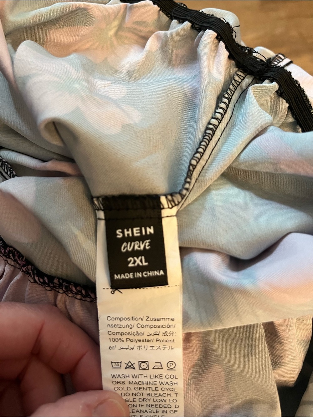 SHEIN Black Floral Wide-Leg Tropical Jumpsuit with Pink & Teal Accents - Picture 5 of 5
